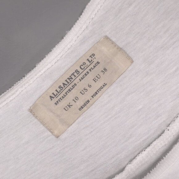ALLSAINTS SPITALFIELDS TRELLIS TOP White Asymmetrical PORTUGAL🇵🇹MADE Size 6 - Picture 4 of 11